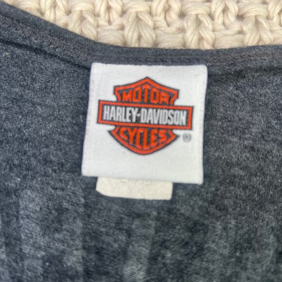 Y2K Harley Davidson Buffalo New York Dark Grey Long Sleeve Top Tshirt - Size XL - Picture 7 of 7
